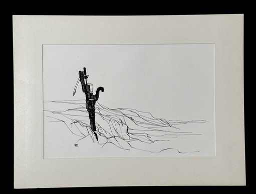 Paisaje (tinta) - Eugène Eechaut (1928-2019)