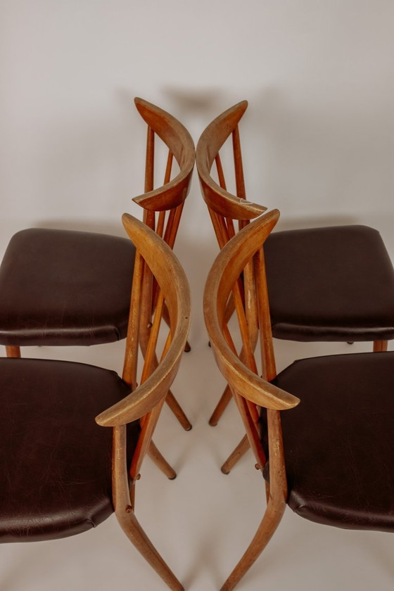 Image 1 of 4x Vintage Spindle Dining Room Chairs