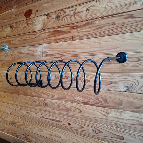 Image 1 of Vintage spiral wall coat rack black 80s