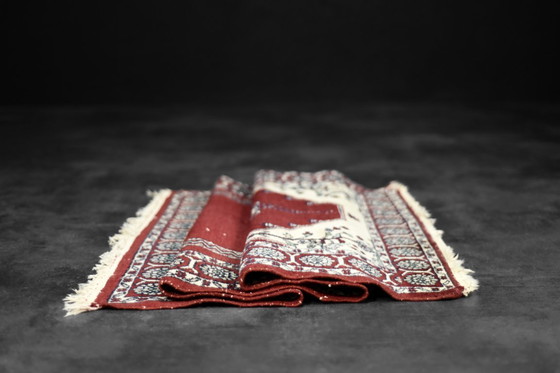 Image 1 of Tappeto da preghiera orientale pakistano Mihrab tessuto a mano vintage, anni '60