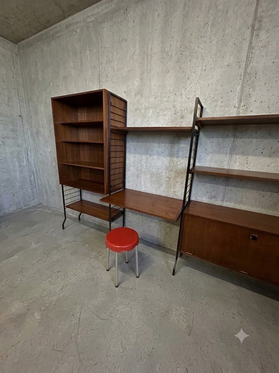 Sistema a parete vintage Combineurop 1960, Meurop, Armadi a muro, Metallo, Legno, Nero (foto 2 di 10)