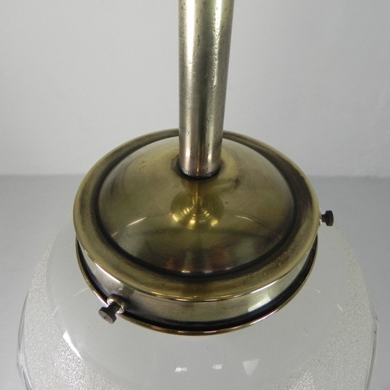 Image 1 of Lampada a sospensione Art Déco con sfera di vetro a 12 angoli, anni '30