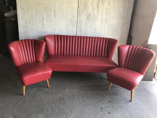 Conjunto de Salón Húngaro Mid-Century de Vinilo, Años 60