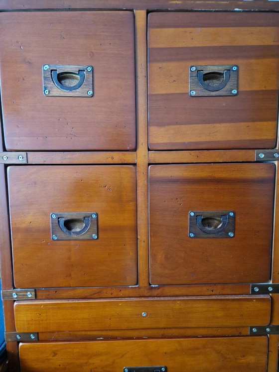 Bureau met bijhorende archiefkast – Hout, Messing (photo 5 of 5)