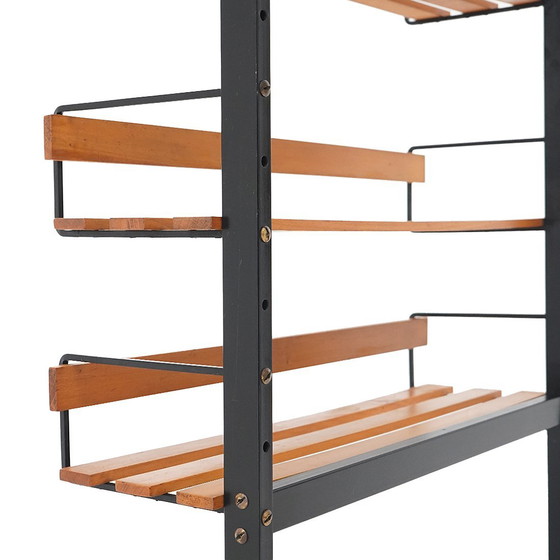 Image 1 of Librería de metal y fresno, años 60