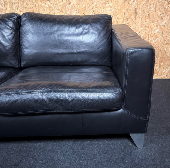 Image 1 of Machalke Design Leather Sofa Model Pablo Black