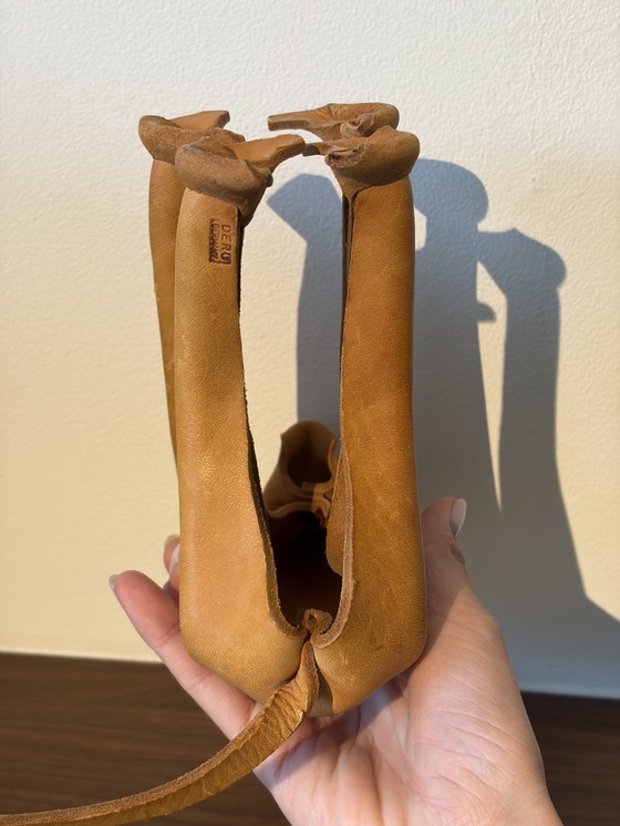 Image 1 of Rare sac à main vintage DERU Germany en cuir, modèle moyen, design des années 1960