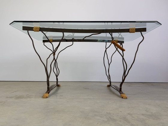 Vintage Wrought Iron and Glass Dining Table, 1970s (photo 6 of 17)