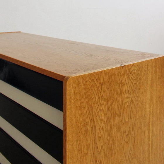 Image 1 of Commode de style Mid-Century par Jiří Jiroutek, buffet U-453, noir et blanc, années 1960