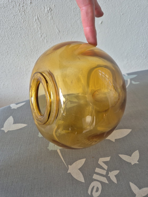 Image 1 of Rosedale - amber-colored "Tomato" glass vase