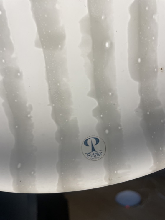 Image 1 of Vintage Glazen Peill Putzler Hanglamp Zebra Glas