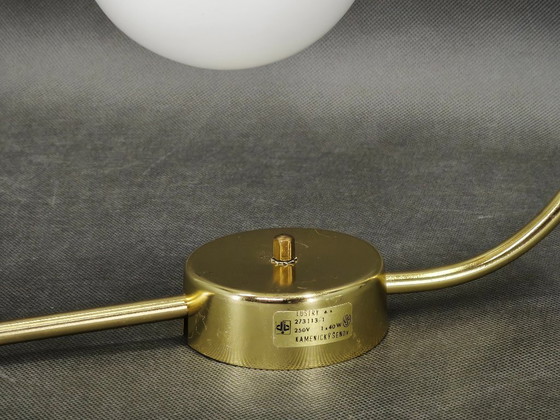 Image 1 of Set aus drei Wandleuchten aus Kamenický Šenov aus Messing und Opalglas