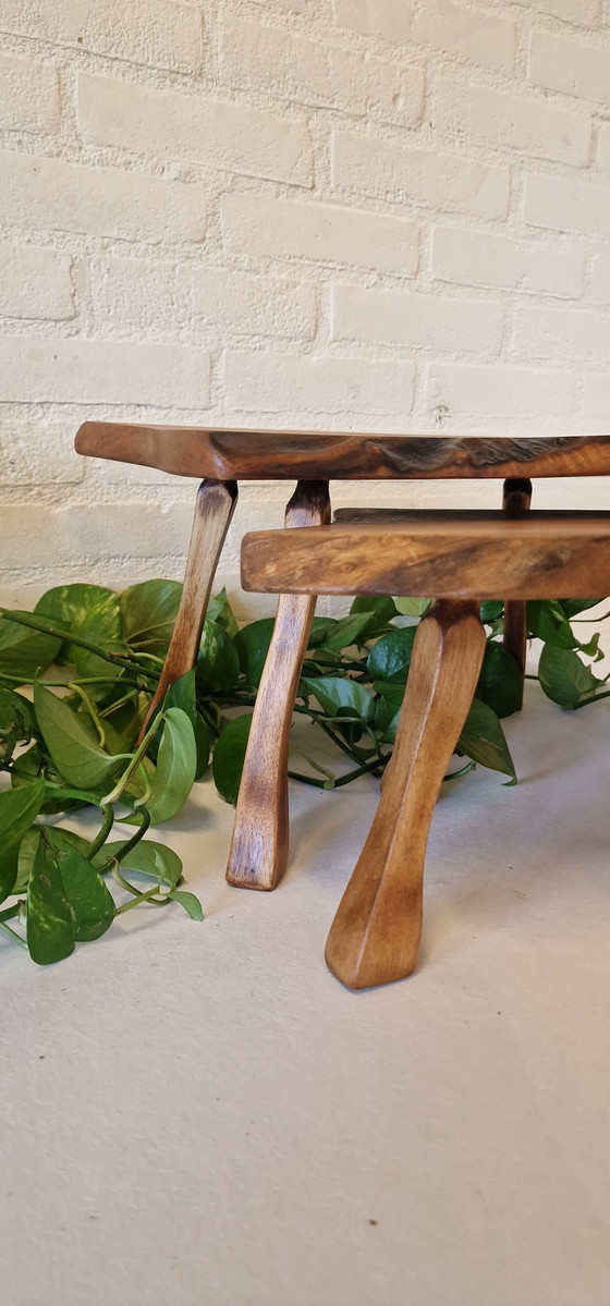 Image 1 of Vintage set nesting tables/ mimi set tree trunk tables