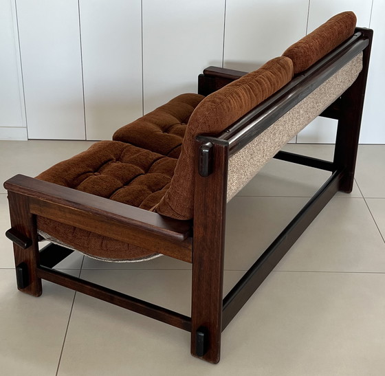 Image 1 of Scandinavische eiken tweezitsbank, jaren 60