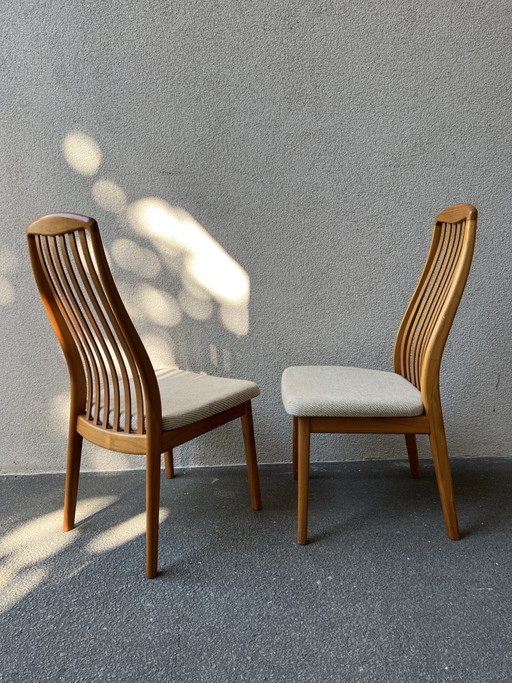 2 X Vintage Teak Dining Chairs Kai Kristiansen Schou Andersen – eetkamerstoelen, Wood (photo 2 of 5)