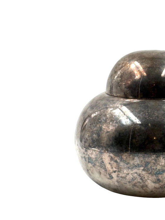 Image 1 of Seau à glace argenté Mid-century Modern, Teghini Firenze Italie 1970