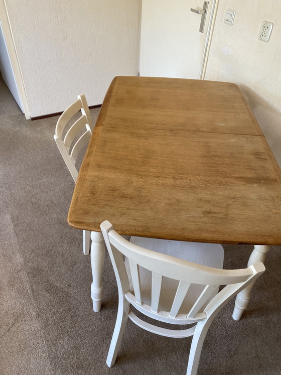 Image 1 of Vintage dining table with 2 chairs