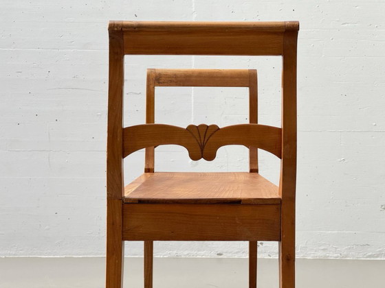 Image 1 of Biedermeier-style cherrywood bench, 1930s