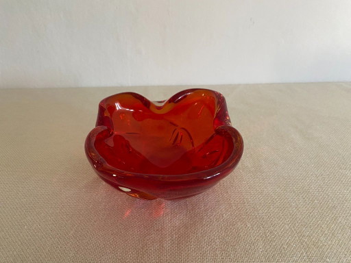 Vintage rote Sommerso-Kunstglasschale, Italien, 1960er Jahre – schalen