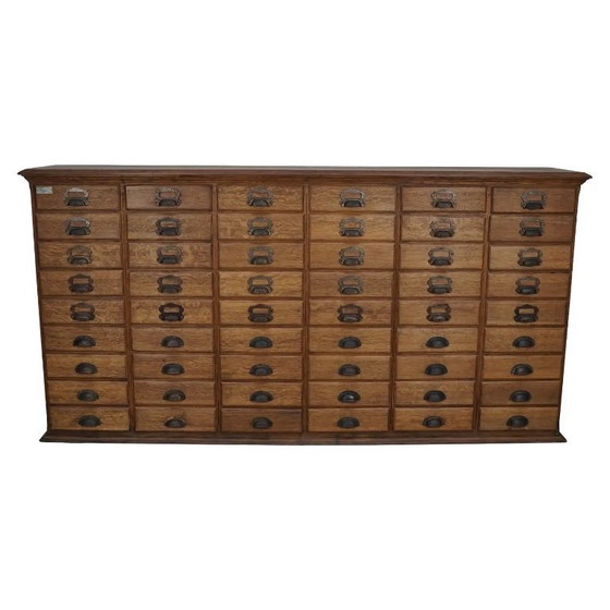 Image 1 of Antiker französischer Archiv-/Apothekerschrank aus Eiche von Chouanard, ca. 1910