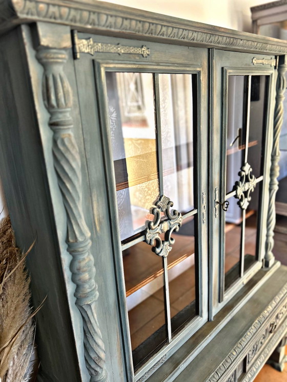 Image 1 of 🌿 Vetrina antica patinata – stile neorinascimentale / casa ricca di carattere