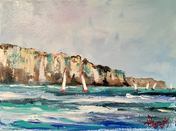 Image 1 of Philippe LAURENT - Voiliers en Normandie - Tableau d'artiste