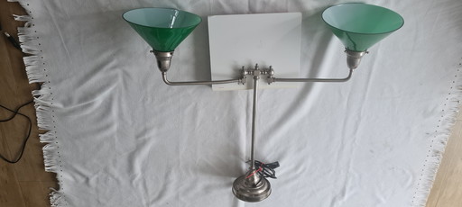 Vintage/Industrial Silver Green Hanging or floor lamp Billiard lamp