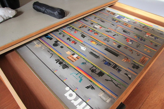 Image 1 of grote architecten of catalogus ladekast, vintage en hoogwaardig afgewerkt met 9 lades