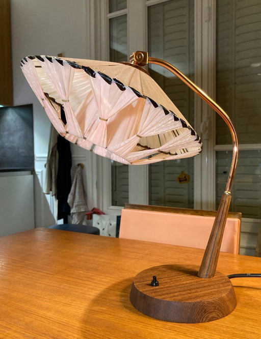 Lampada da tavolo Temde Leuchten in teak e ottone