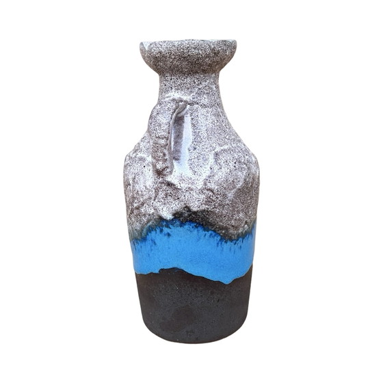 Image 1 of Ceramic Vase with Handle, Fat Lava, Strehla Keramik, Germany, 1970s