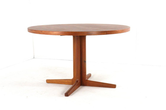 Image 1 of Vejle round 2x extendable dining table vintage Danish