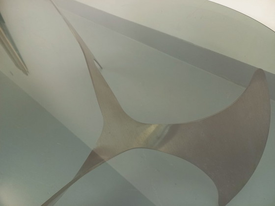 Image 1 of Vintage Propeller Coffee Table by Knut Hesterberg in Steel and Smoked Glass from the 1960s