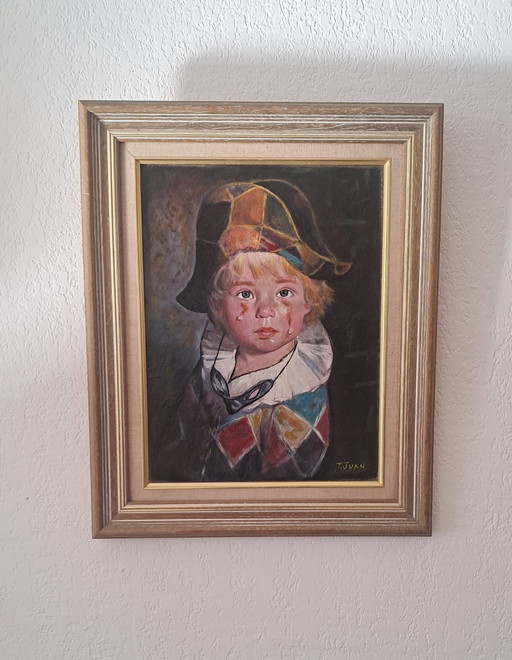 Artist painting - Juan T - Arlequin triste