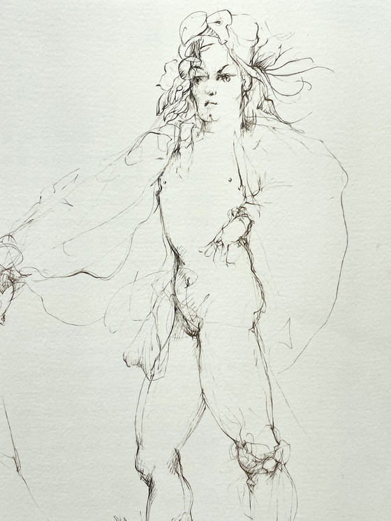 Image 1 of Leonor Fini, Rey, Litografía rara sobre papel Arches, circa 1980