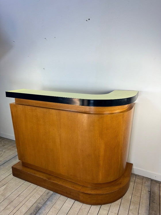 Image 1 of Bar vintage années 50/60 en placage chêne et plateau Formica