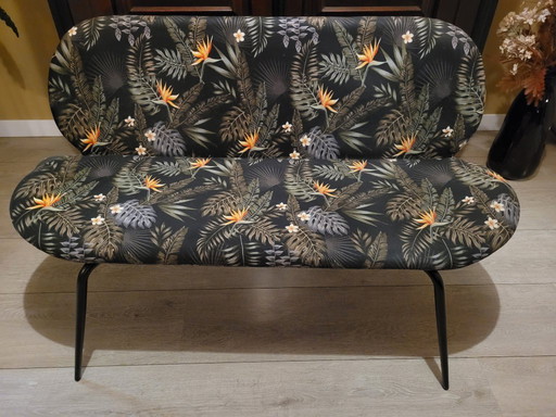 WOOOD Eetkamerbank Bram fluweel print