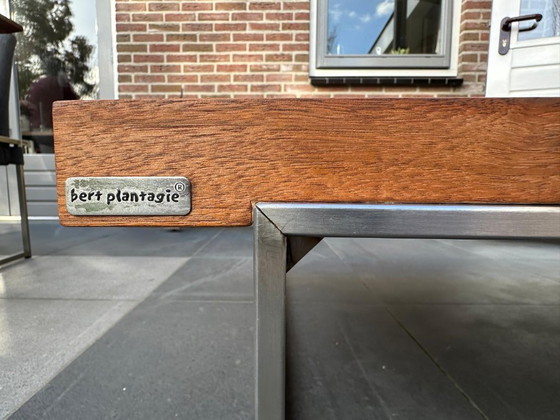 Image 1 of Bert Plantagie Hidden – opgeknapte design eetkamer- en salonset (noten + RVS)