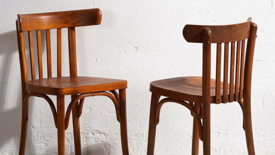 Antique Thonet bistro chairs (c.1900). Set of 2 pieces #14 – Dining chairs (photo 3 of 25)