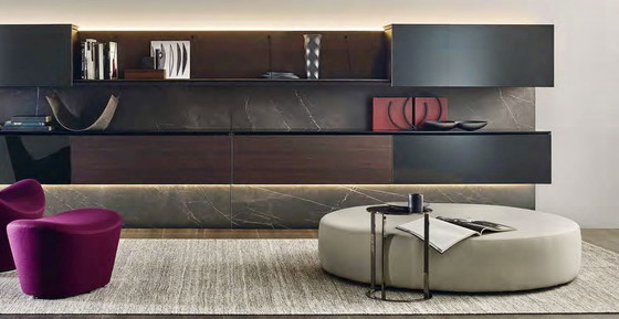 Image 1 of Salontafel poef Ottoman in Taupe leer