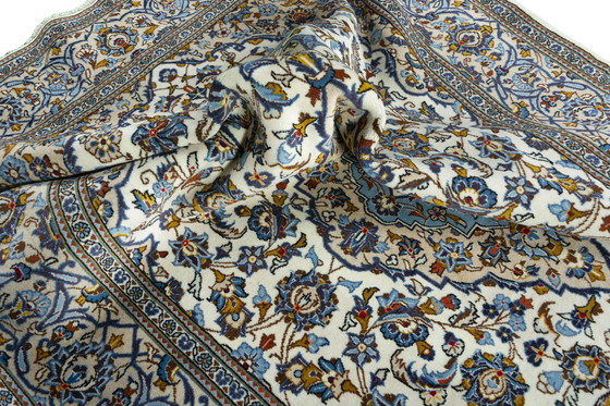 Image 1 of Handgeknoopt Kashan kurk - 317 x 195 cm - Beige