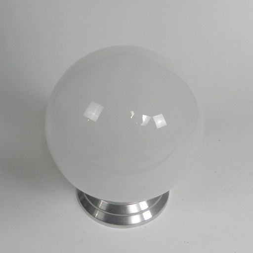 Art Deco plafondlamp met ronde glazen bol, jaren 30