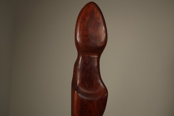 Image 1 of  Monumental Afzelia wood sculpture by Begga d'Haese, Belgium, c. 1985
