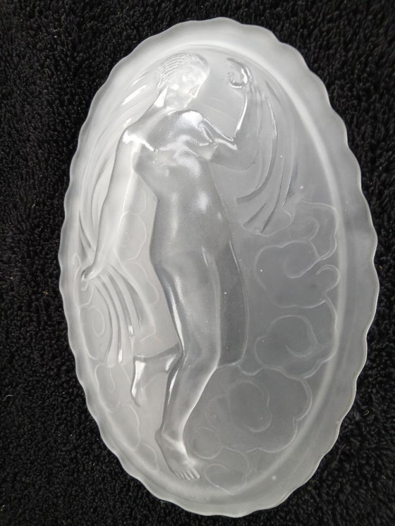 Image 1 of RARE antique Muller Frères Lunéville Art Deco wall plaque / Dancing Woman