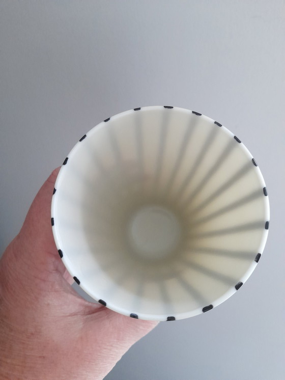 Image 1 of 4 vasos finos de vidrio forrados de blanco