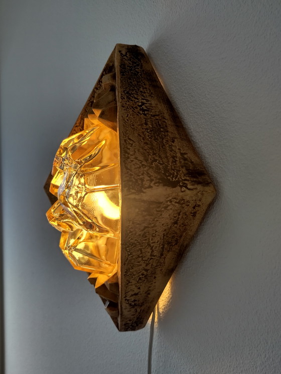 Image 1 of Jaren 70 brutalistische lamp keramiek 