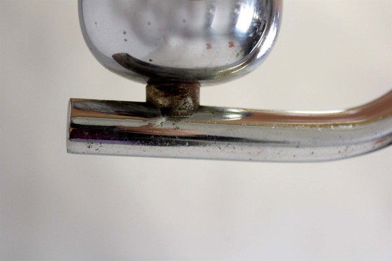 Image 1 of Lustre Art Déco Bauhaus chromé de Napako, ancienne Tchécoslovaquie, années 1940