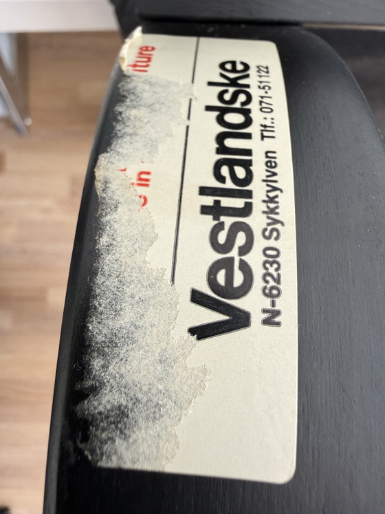 Image 1 of Vintage Westnofa Siesta loungestoel – zwart leer – Noorwegen