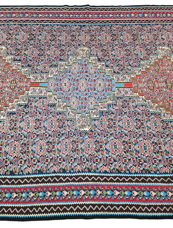 Image 1 of Tappeto persiano Senneh vintage in lana, annodato a mano, con motivo astratto, 158x252 cm.