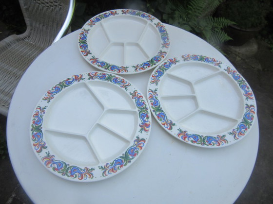 Image 1 of 3 Piatti Fonduta Villeroy & Boch, Lussemburgo, Sept Fontaines, vintage, retrò