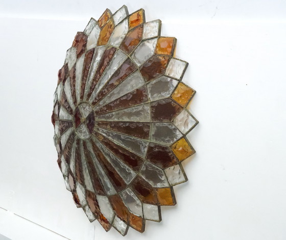 Image 1 of Riesige runde Muranoglas-Deckenlampe von Poliarte, Italien, 1970er Jahre.